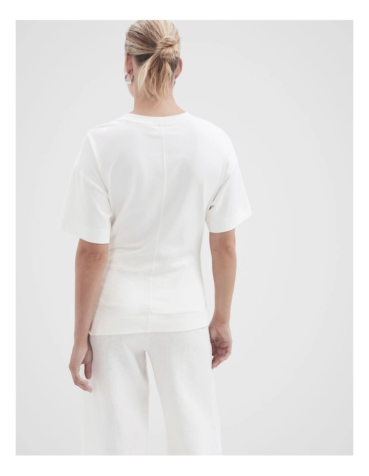 Drape Detail Tee in White image 2