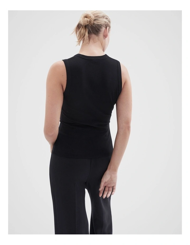 Button Through Top in Black image 2