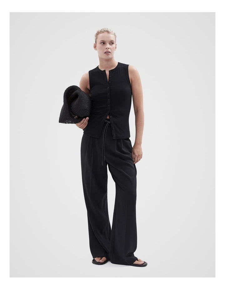 Button Through Top in Black image 4