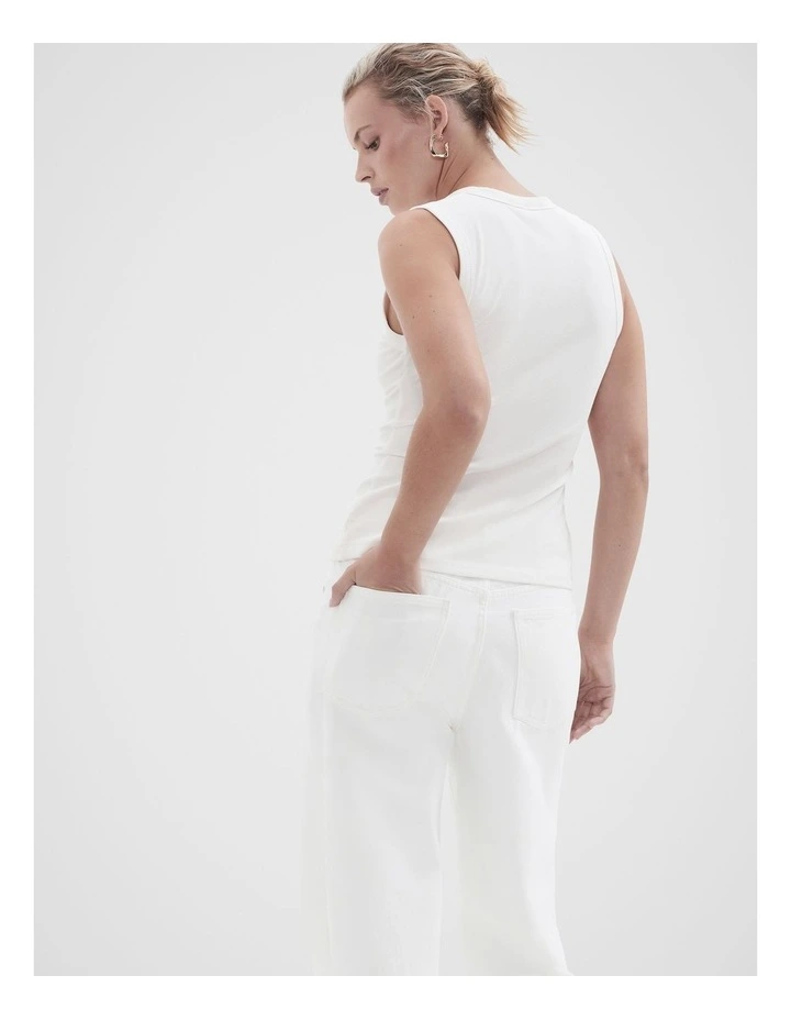 Button Through Top in White image 2