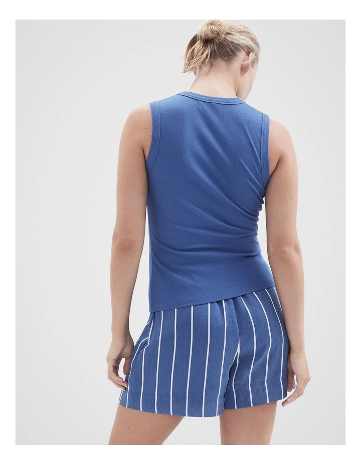Button Through Top in Royal Blue image 2
