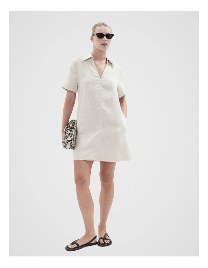 Collared Linen Dress in Stonemlng image 4