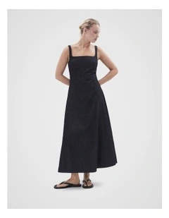 Denim Panelled Dress in Darkrinse