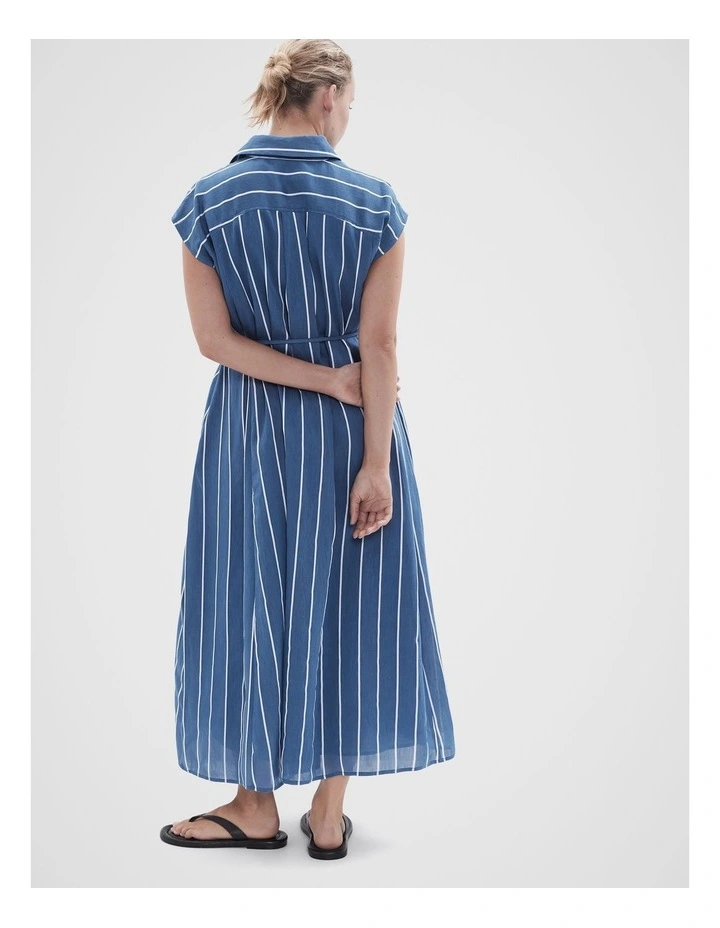 Stripe Collared Maxi Dress in Topazoystr image 2