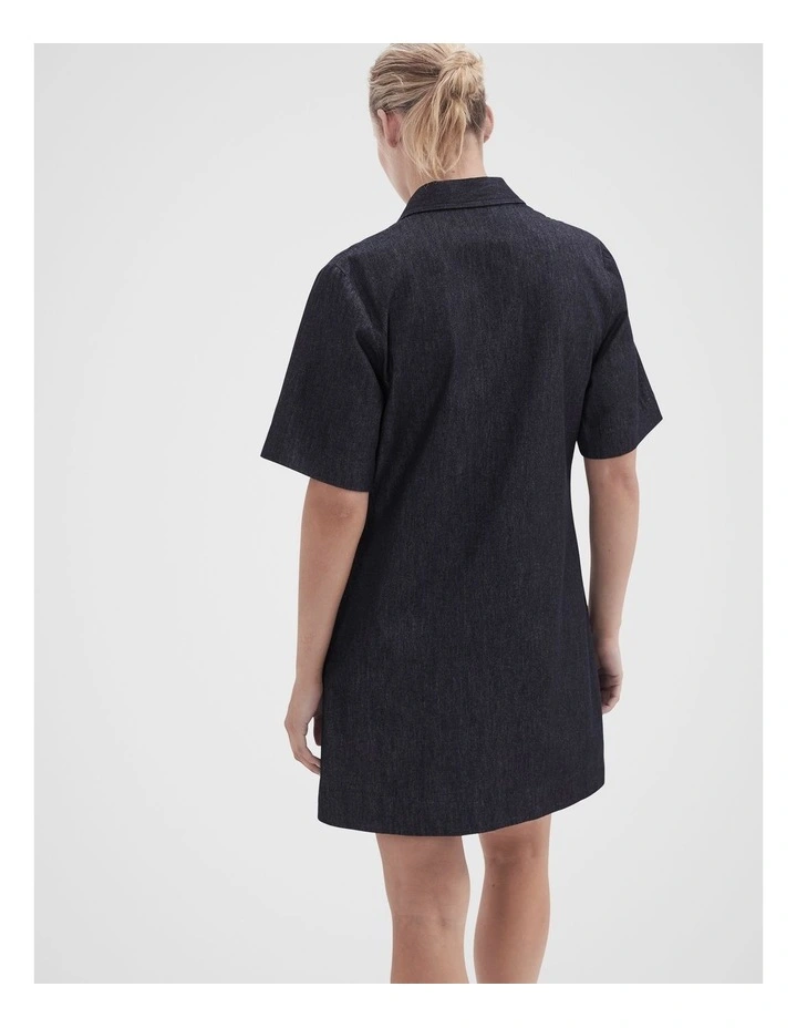 Collared Denim Dress in Darkrinse image 2