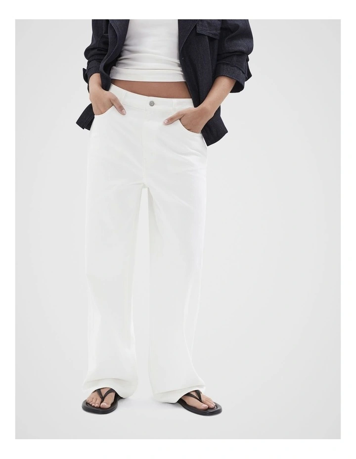 Relaxed Straight Fit Jean in White image 1