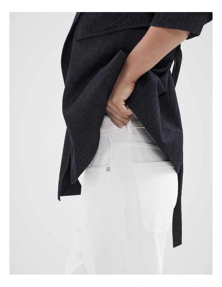 Relaxed Straight Fit Jean in White image 3