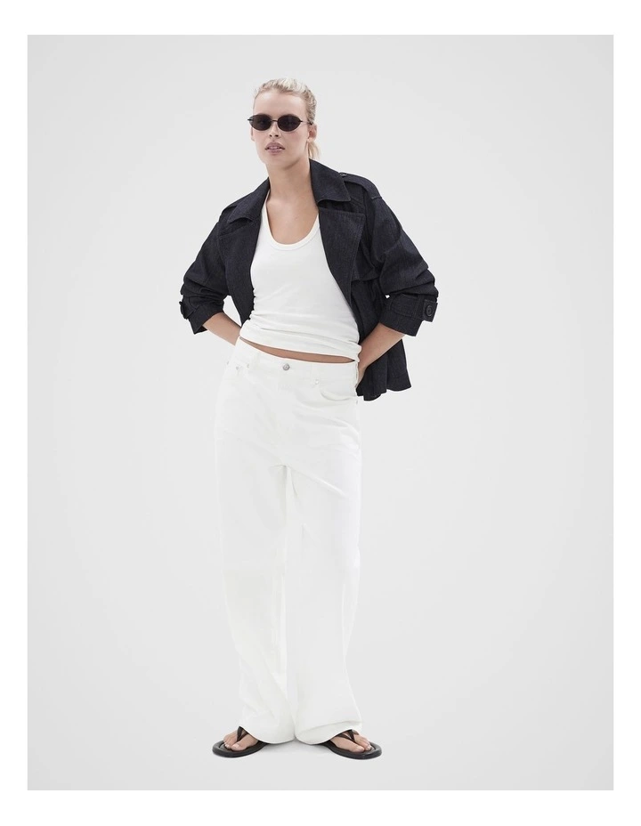 Relaxed Straight Fit Jean in White image 4