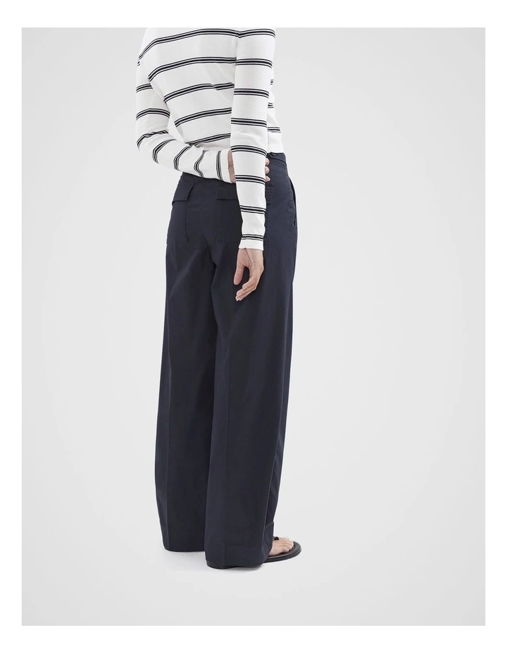 Cotton Pleat Front Pant in Navy image 2