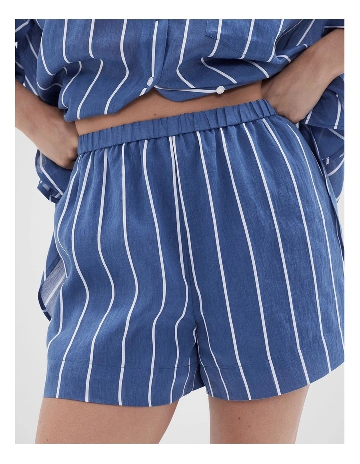 Stripe Pull On Short in Topazoystr image 1