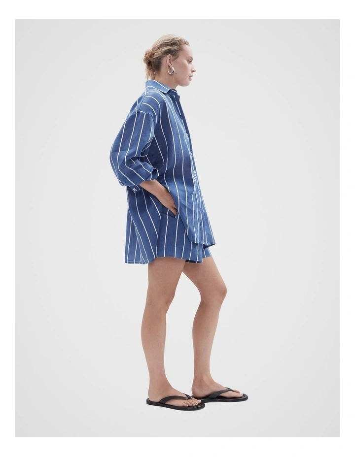 Stripe Pull On Short in Topazoystr image 3