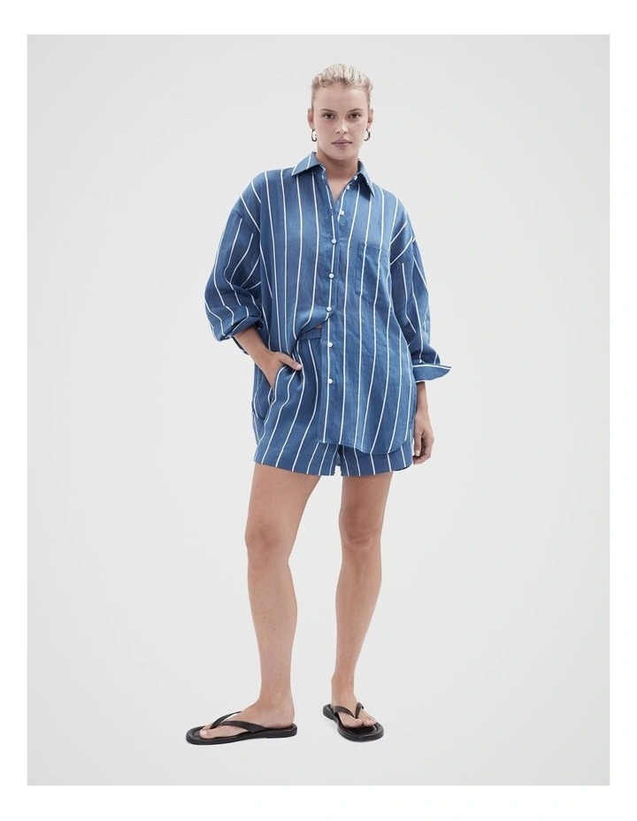 Stripe Pull On Short in Topazoystr image 4