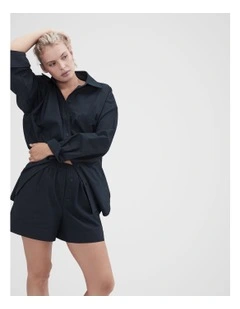 Oxford Pull On Shorts in Navy