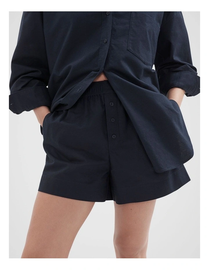 Oxford Pull On Shorts in Navy image 2