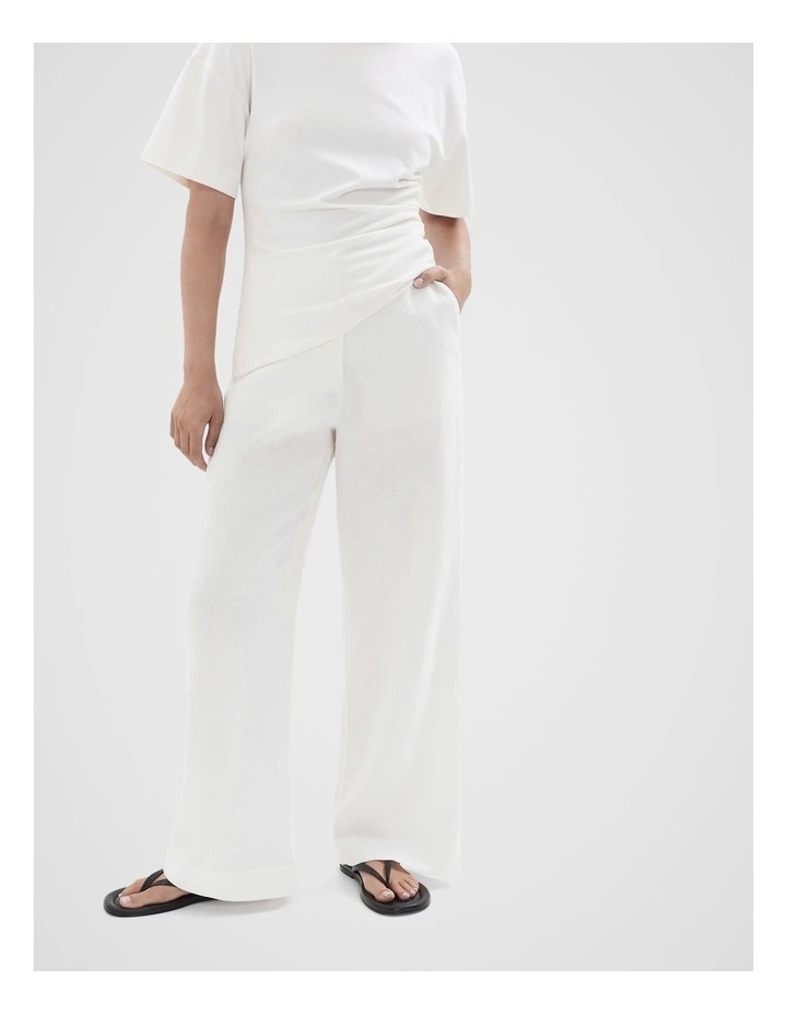 Linen Pant in White image 1