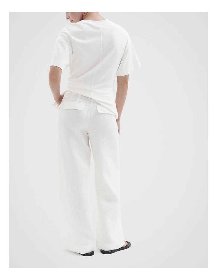 Linen Pant in White image 2
