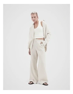 Essential Linen Wide Leg Pant in Grey