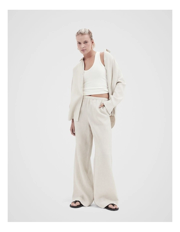 Essential Linen Wide Leg Pant in Grey image 1