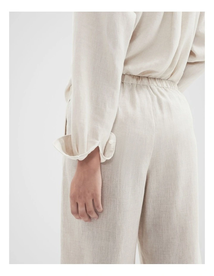 Essential Linen Wide Leg Pant in Grey image 3