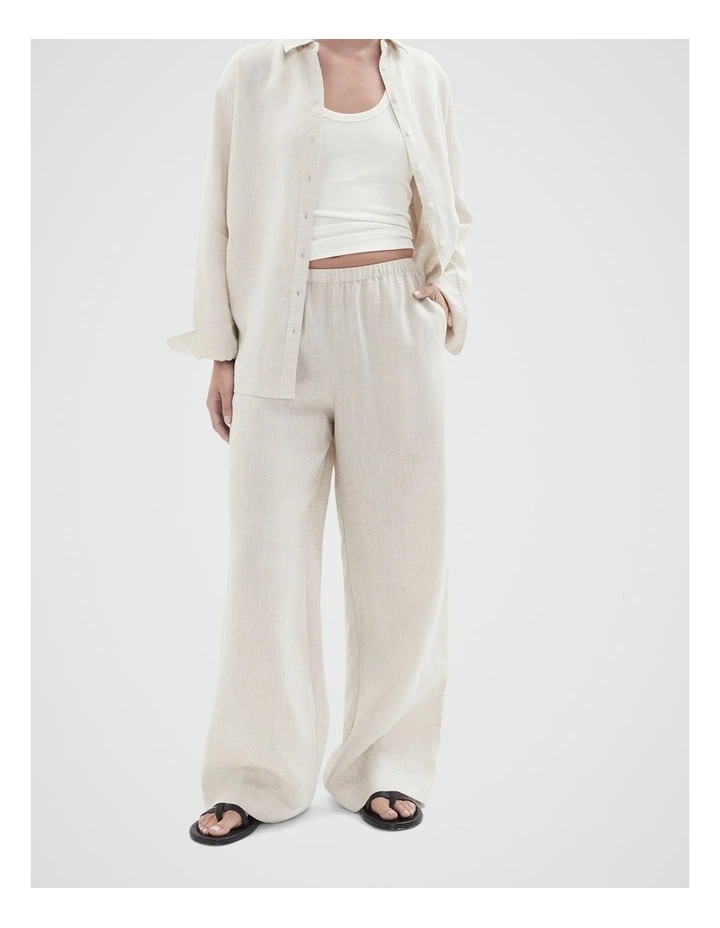 Essential Linen Wide Leg Pant in Grey image 4
