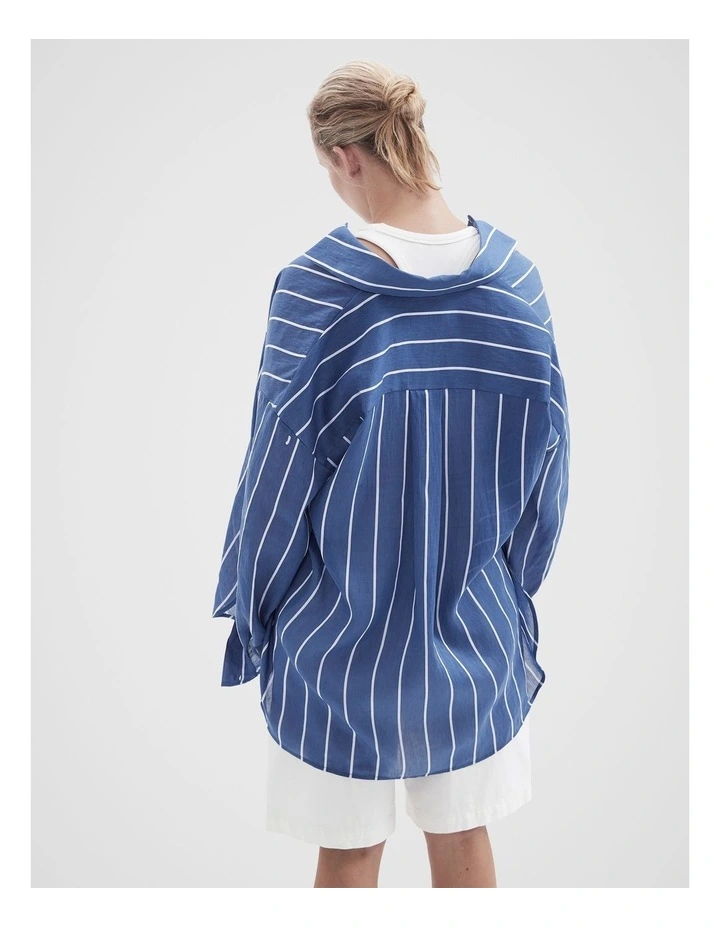 Stripe Oversized Shirt in Topazoystr image 2