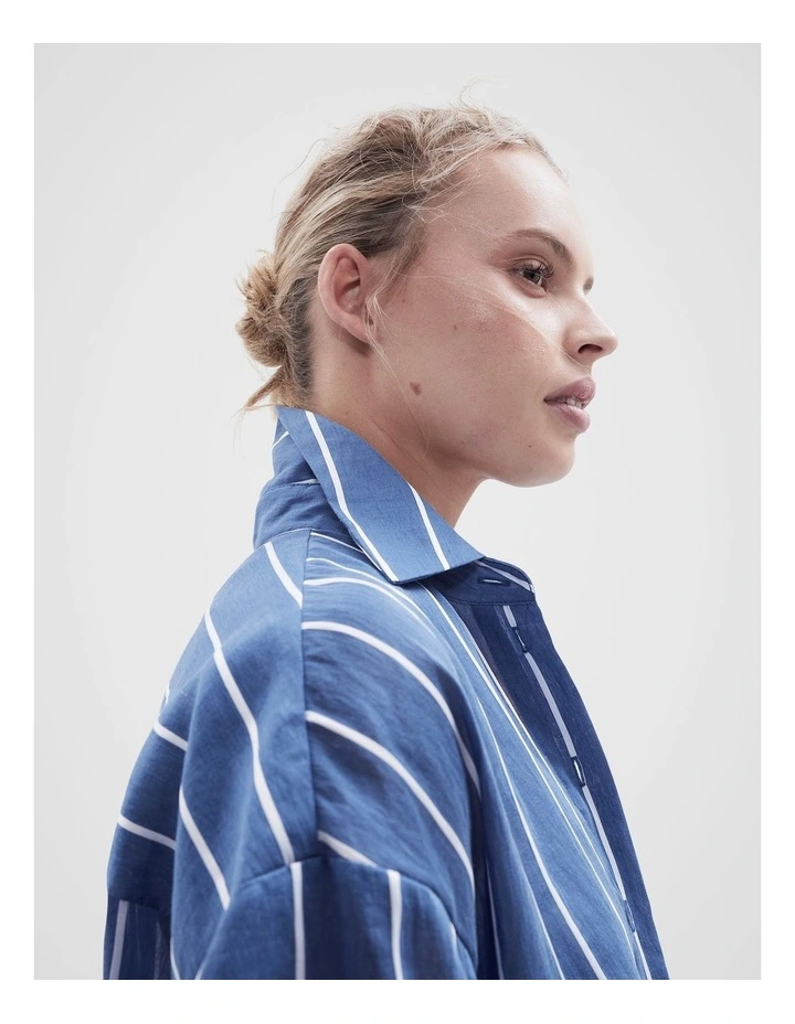 Stripe Oversized Shirt in Topazoystr image 3