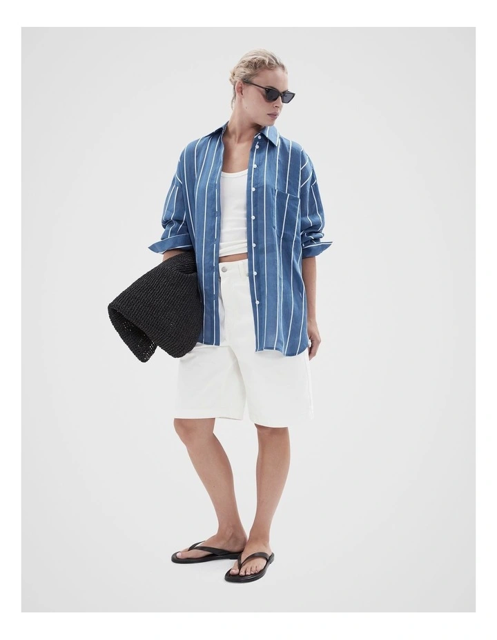 Stripe Oversized Shirt in Topazoystr image 4
