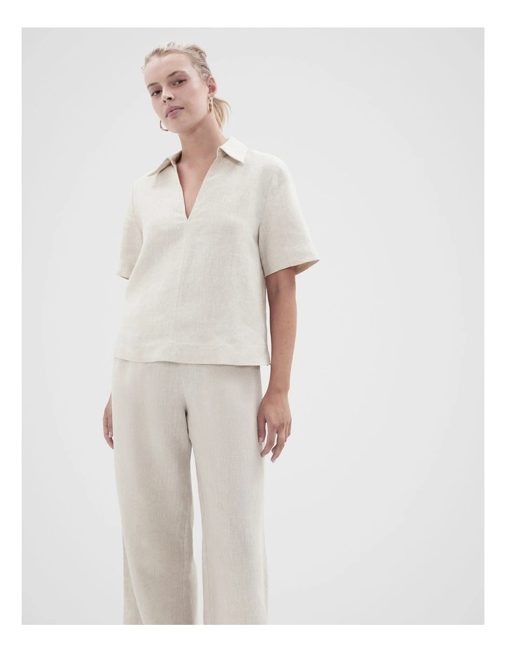 Collared Linen Top image 4