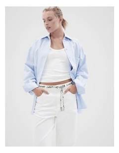 Oversized Oxford Shirt in Blue
