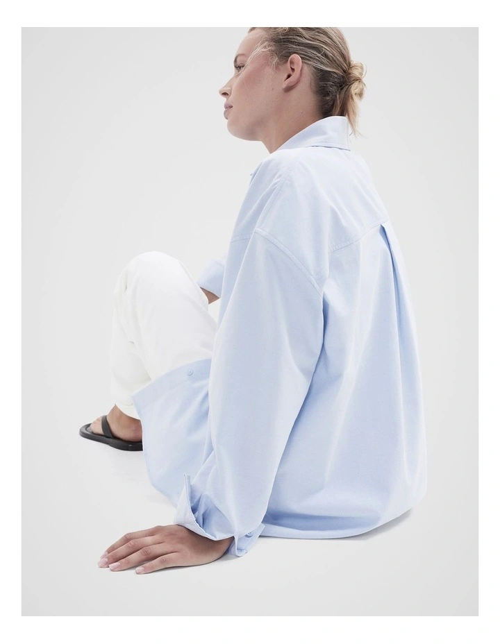 Oversized Oxford Shirt in Blue image 3