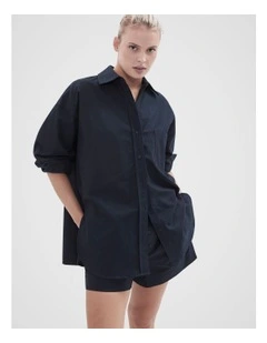 Oversized Oxford Shirt in Blue
