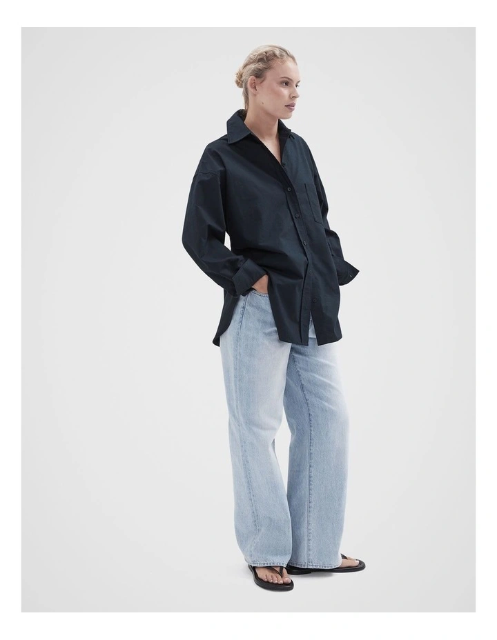 Oversized Oxford Shirt in Blue image 5