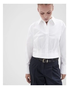 Pintuck Shirt in White