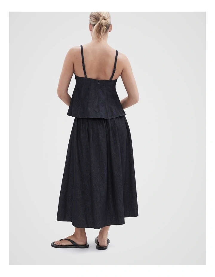 Denim Full Skirt in Blue image 2