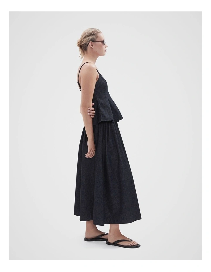 Denim Full Skirt in Blue image 3