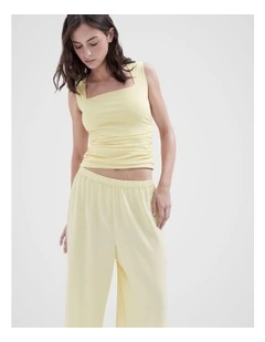 Ruched Detail Sleeveless Top in Yellow