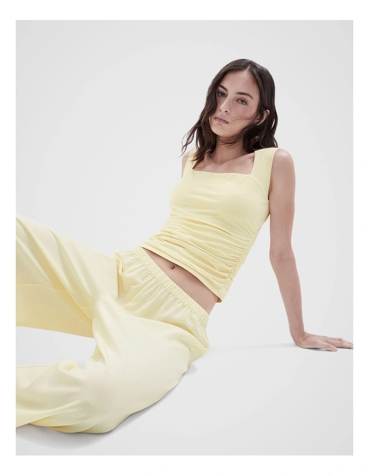 Ruched Detail Sleeveless Top in Yellow image 4