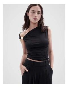 Drape Detail Top in Black