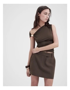 Drape Detail Top iun Brown