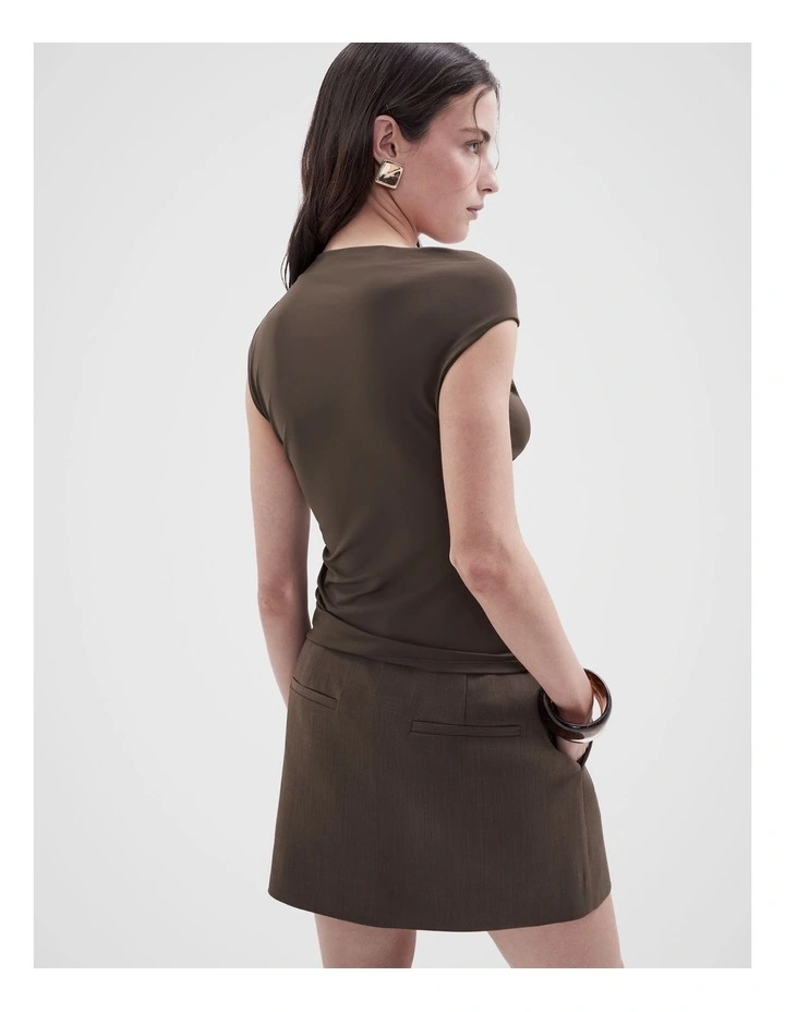 Drape Detail Top iun Brown image 2