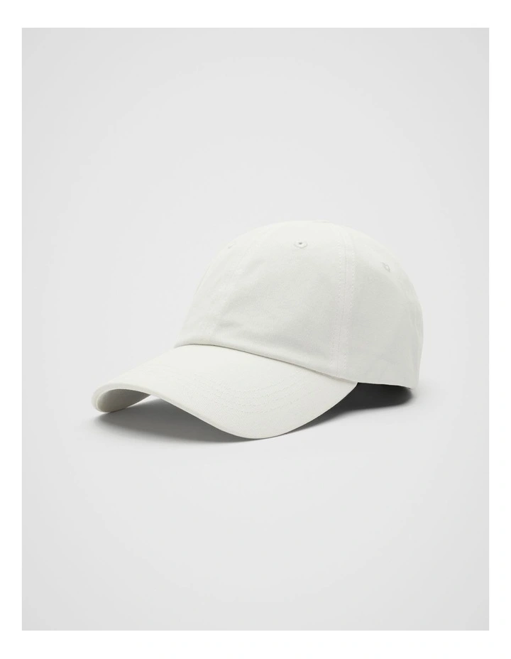 Canvas Baseball Cap in White image 1