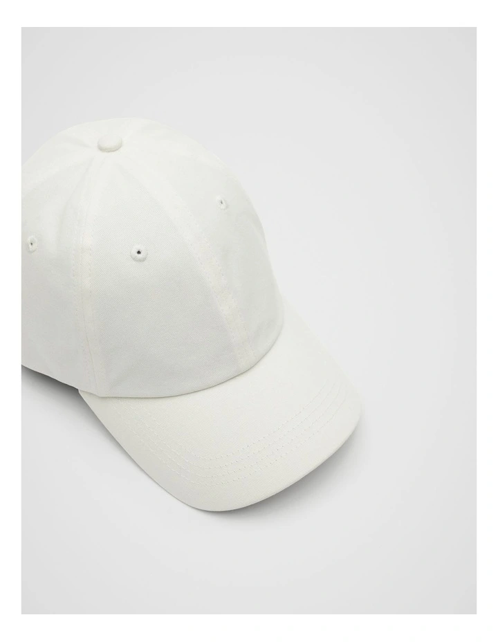 Canvas Baseball Cap in White image 3