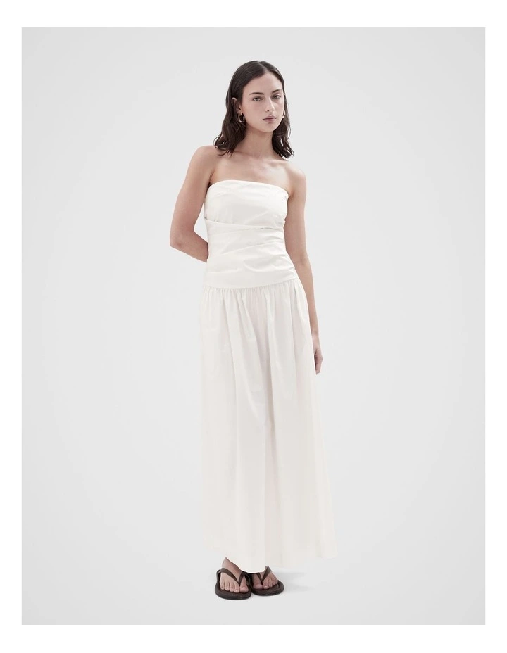 Strapless Maxi Dress in White image 1