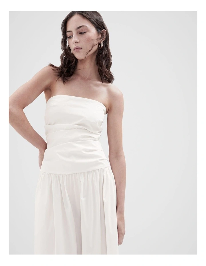 Strapless Maxi Dress in White image 3