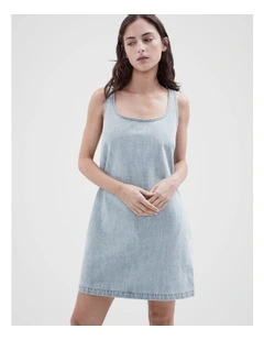 Denim Shift Dress in Blue