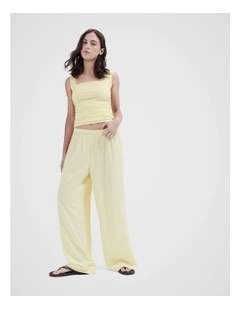 Textured Pull On Pant in Yellow