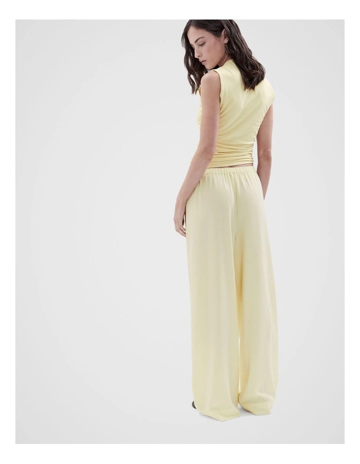 Textured Pull On Pant in Yellow image 2