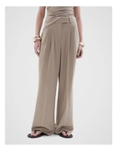 Tailored Pleat Front Pant in Mink