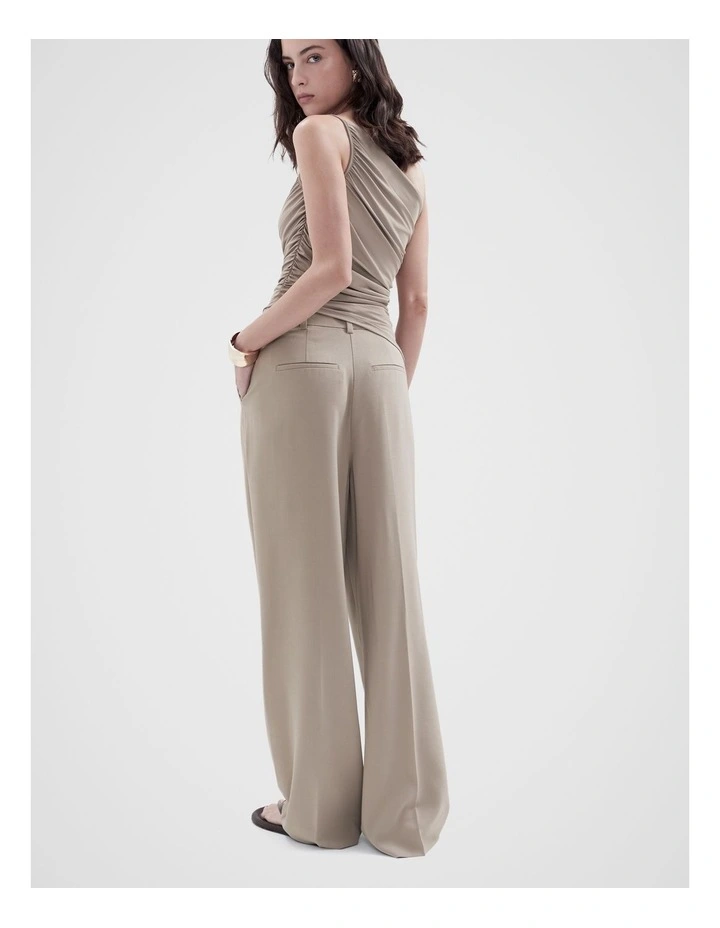 Tailored Pleat Front Pant in Mink image 2