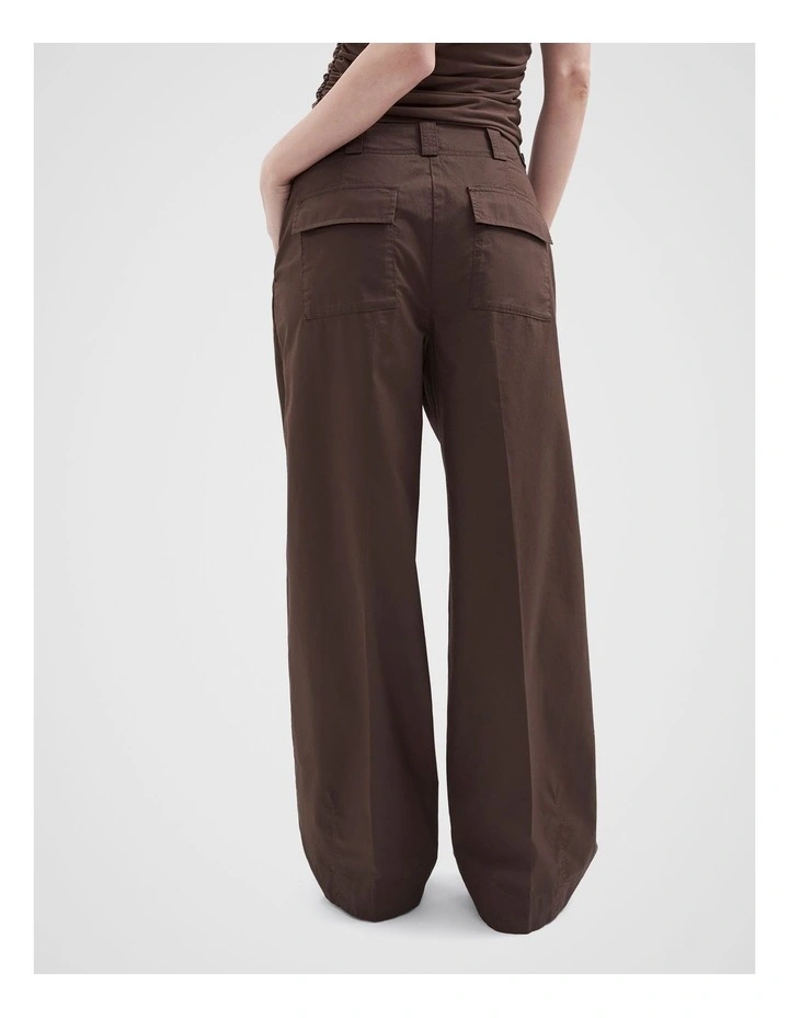 Cotton Pleat Front Pant in Mocha image 2